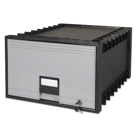 Storex Archive Storage Drawers with Key Lock, Legal Files, 18.25in x 24in x 11.5in, Black/Gray 61155U01C