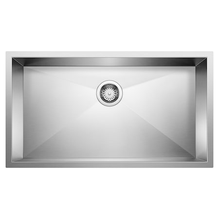 Blanco Quatrus R0 32in Single Bowl Undermount Stainless Steel Kitchen Sink 443052