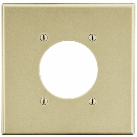 Hubbell Wiring Device-Kellems Wallplate, Mid-Size 2-Gang, 2.15" Opening, Ivory PJ703I