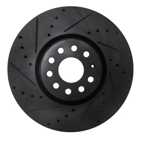 Dynamic Friction Co DFC Brake Rotor - Drilled and Slotted - Black 633-74058L