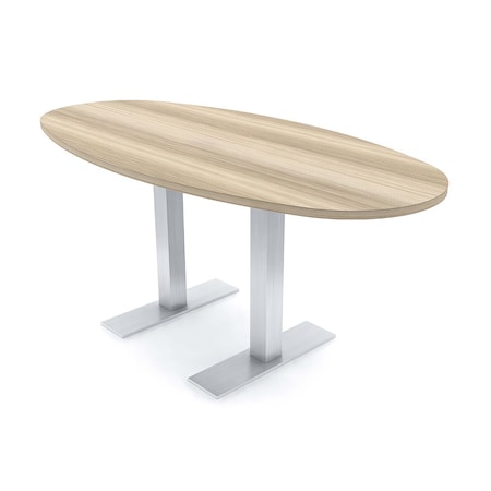 Skutchi Designs 6 Person Conference Table With Power Unit | 6' Boval Table | Harmony Series HAR-BOVL-36X72-T-K525-NA