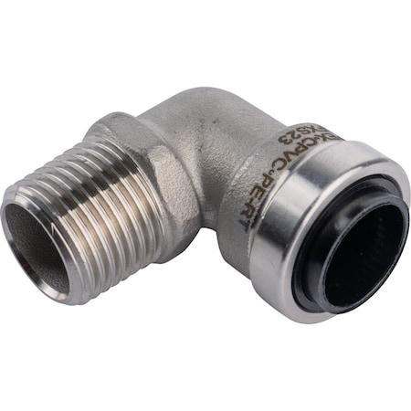 Quickfitting 1/2'' Push-to-Connect x 1/2'' MNPT Stainless Steel 90-Degree Elbow SS813MR