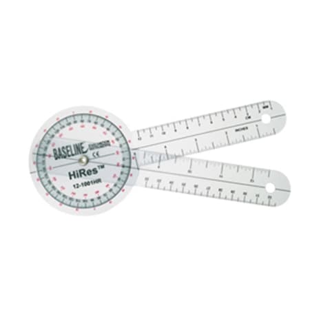 Baseline 360 deg Head Plastic Goniometer Hires with 8 in. Arms Baseline-12-1001HR