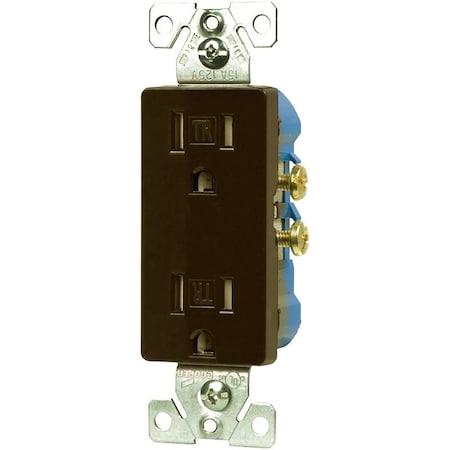 Eaton Wiring Devices Straight Blade Receptacle, 5-15R, 15 A, 125V AC, 2 Pole, 3 Wire, Flush Mount, Grounded TR1107RB-SP-L