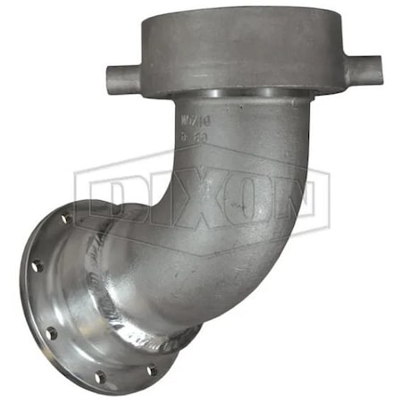 Dixon Type F Cam & Groove Elbow, 4 in x 5-1/4-4 Nominal, TTMA Flange x Female Railroad Tank Car Swivel Nut ATCF40