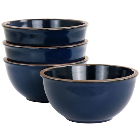 Gibson Elite Dumont 4 Piece Terracotta Bowl Set in Dark Blue 134005.04