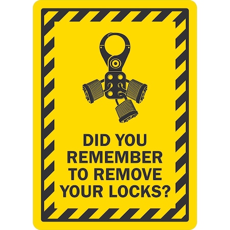 Lyle Did You Remember To Remove Your Locks (With Locks &, 10x14, Non-Reflective, Yellow G-1374-PL_10x14