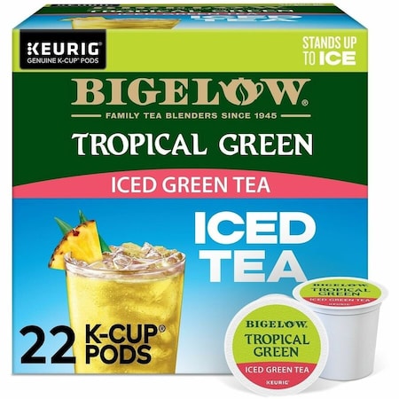 Bigelow Tropical Iced Green Tea K-Cup, Compatible with Keurig Brewer, Green Tea, 4PK 5000364656