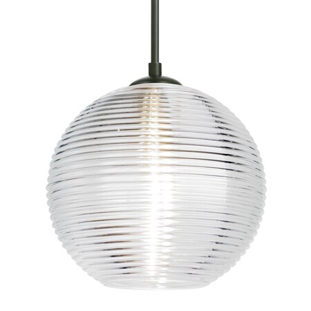 Besa Lighting Besa Kristall 8 Pendant, Clear, Black Finish, 1x 60W MAX E26 Base 1JT-461600-BK