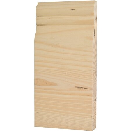 Waddell Trim Block Moulding, 8 in L, 3-3/4 in W, 1 in Thick, Pine Wood BTBC35