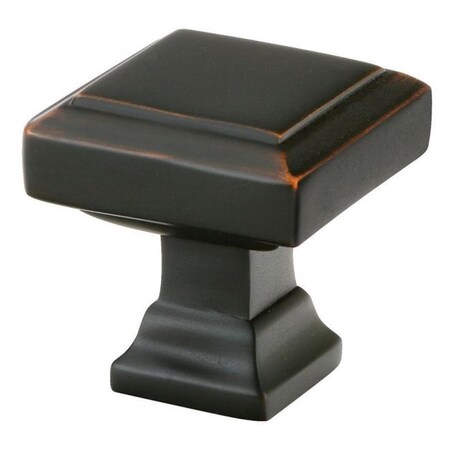 Patioplus 1.25 in. Geometric Square Cabinet Knob, Oil Rubbed Bronze PA1647268