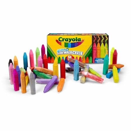 Crayola Sidewalk Chalk, Assorted, Non-Toxic, PK64 CYO512064