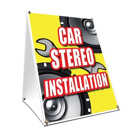Signmission Car Stereo Installation, 24 Inch x 18 Inch A-frame Yard Sign, Plastic Sign SBC-1824-Car Stereo Installation