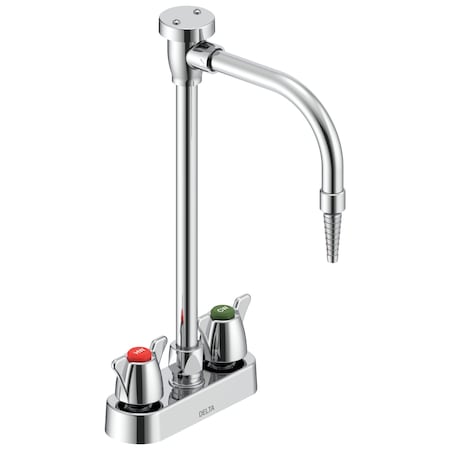 Delta Commercial W67 Series Mixing Faucet Two Handle 4 In Deck-Mount Laboratory Mixing Faucet In Chrome W6720-10