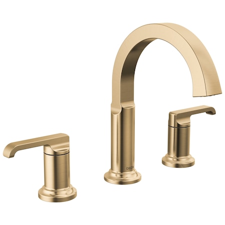 Delta Tetra Two Handle Widespread Bathroom Faucet In Lumicoat Champagne Bronze 35588-CZ-PR-DST