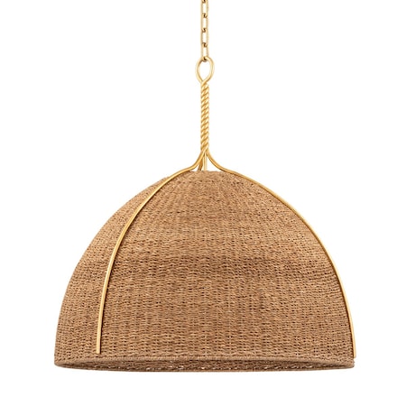 Hudson Valley Lighting Woodlawn 1 Light Pendant 28.5 In. Vintage Gold Leaf 1728-VGL