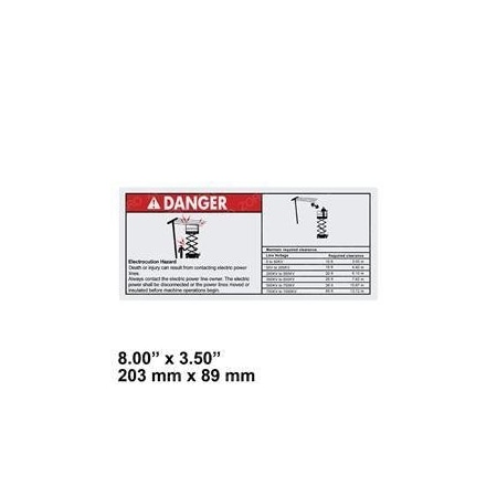 Jlg REPLACEMENT DECAL, DANGER ELEC HAZARD GS 114385GT