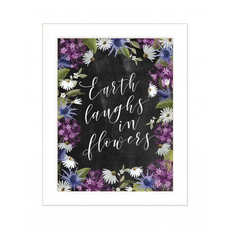Homeroots Earth Laughs in Flowers 3 White Framed Print Wall Art 407661