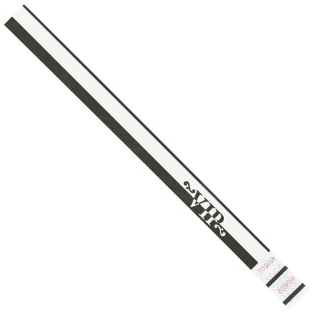 Bsc Preferred 3/4 x 10'' Black ''VIP'' Tyvek Wristbands, 500PK WR106BK