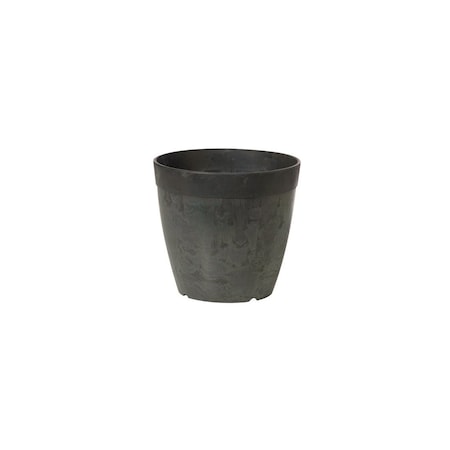 Artstone Dolce Planter, Plastic, Water-Minder, Black, 8-In. Round 3088