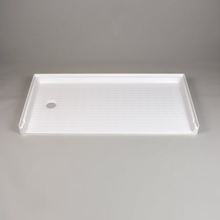 Mustee Barrier-Free Durabase Shower Floor 30x60 Lh Drain White 360L