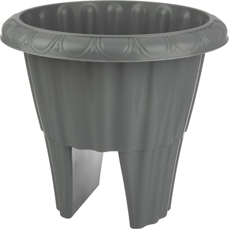 Pure Garden Railing Planter 13.5 in Round Flower Box w/ Drainage Insert 2.64-Gallon Outdoor Planter Box 50-LG1464