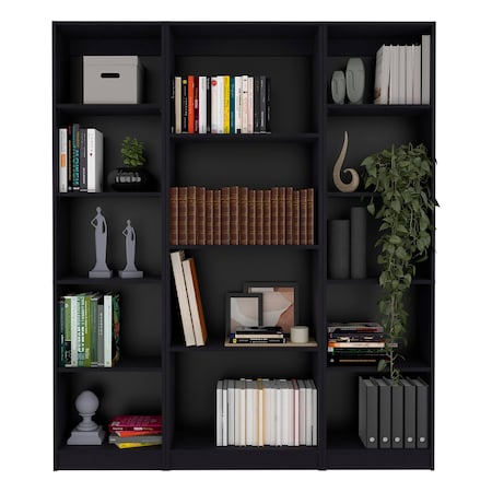 Homeroots 71" Black Four Tier Bookcase 546351