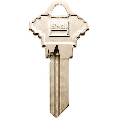 Hy-Ko Key Blank, Brass, Nickel, For Schlage Cabinet, House Locks and Padlocks 11010SC19