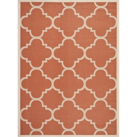 Safavieh 9 ft. x 12 ft. Large Rectangle Indoor-Outdoor Courtyard- Terracotta- Machine Made Rug CY6243-241-9