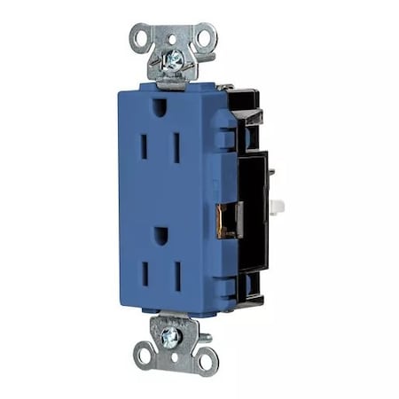 Hubbell Wiring Device-Kellems Straight Blade Receptacle, 5-15R, 15 A, 125V AC, 2 Pole, 3 Wire, Surface Mount, Grounded DR15STBL