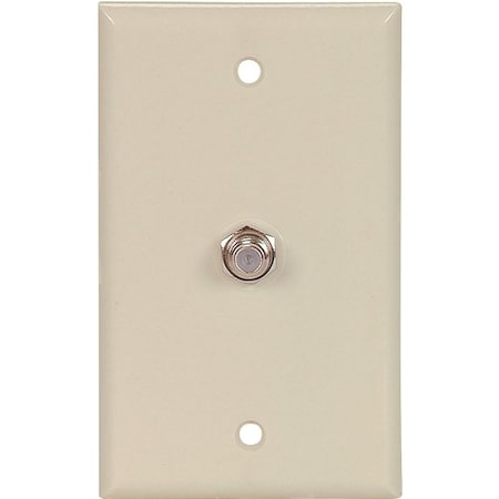 Eaton Wiring Devices Wallplate with Coaxial Adapter, 4-1/2 in L, 2-3/4 in W, 1 -Gang, Thermoplastic, Ivory 1172V