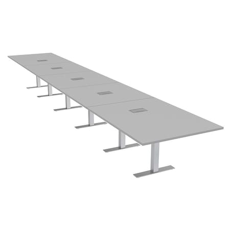 Skutchi Designs 22 Person Conference Table With Power Unit | 22' Rectangular Table | Harmony Series HAR-REC-48x264-T-U779-ESIL