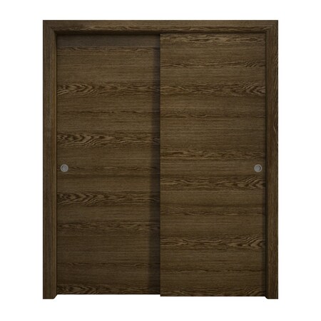 Sartodoors Sliding Closet Bypass Doors 36 x 84 inches, Ego 5000 Marble Oak, Rails Hardware Set, Wood Solid B EGO5000DBD-DMR-3684