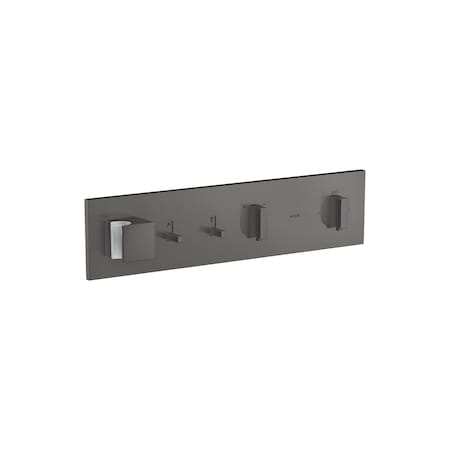 Axor ShowerComposition Thermostatic Module Trim for 2 Functions in Brushed Black Chrome 12571341