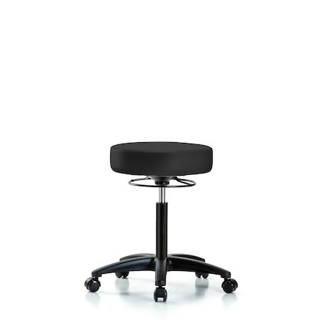 Blue Ridge Ergonomics Bench Stool, Med, Vinyl, Casters, Gry BR-VMBSO-RG-NF-RC-8605