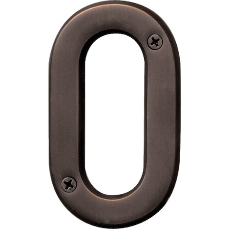 Hy-Ko Prestige Series 4'' Oil Rubbed Bronze House Number Zero BR-42OWB/0