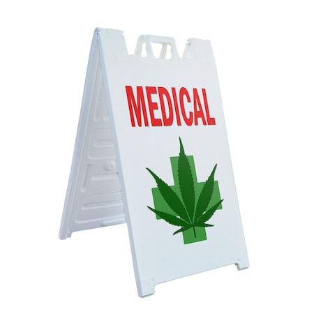 Signmission Medical Cannabis Dispensary, A-Frame & 2 Sign Inserts, Heavy-Duty Plastic Frame SBHD-C-2436-Medical Cannabis Dispensary