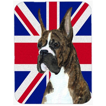 Carolines Treasures Boxer With English Union Jack British Flag Glass Cutting Board - Large SS4950LCB