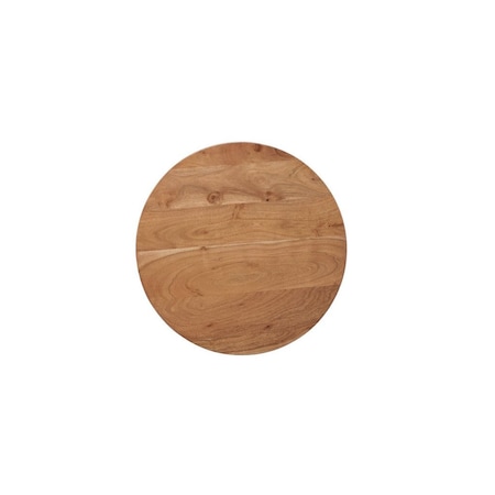 Homeroots 24" Brown and Black Solid Wood And Iron Round Cross Legs End Table 661260