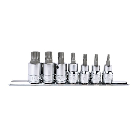 Genius Tools 7PC 3/8in Dr. Triple Square Bit Socket Set BS-307M