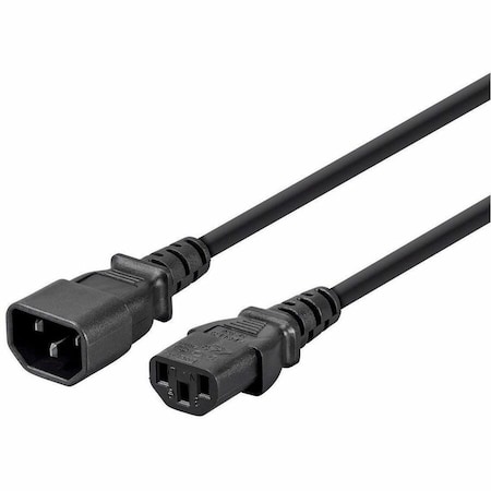 Monoprice SJT Extension Cord, 14 AWG, Indoor, 14/3, 1 Outlets, IEC 60320 C13, Black, IEC 60320 C14, 10 ft 24194