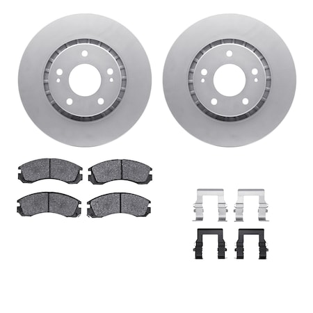 Dynamic Friction Co DFC GEOSPEC Coated Rotors with 5000 Brake Pads - Ceramic and Hardware 4512-72076