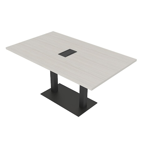 Skutchi Designs Rectangle Conference Table With Power, 36 in W, 72 in L, Ivory HAR-REC-36X72-DOU.BK-K458-EBLK