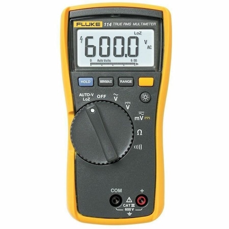 Fluke Digital Multimeter, 600 V Max DC, 0 V Max AC, TRMS, 6,000 Instrument Counts, LCD FLUKE-114