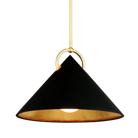 Corbett Lighting Charm 1 Light Pendant 23 In. Gold Leaf 289-41-GL/SBK