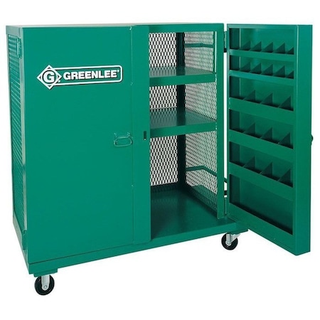 Greenlee Mesh Back Storage Cabinet, Green, 48 in W x 28 in D x 52 in H 5060MESH