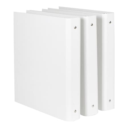 Bigso Ringo Fiberboard 3-Ring Binder Organizer 1-inch Ring, 11 x 11.8 x 1 in, White, 8PK 788145501