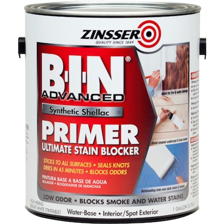 Zinsser B-I-N Advanced Synthetic Shellac Primer, Bright White, 1 Gallon 270976