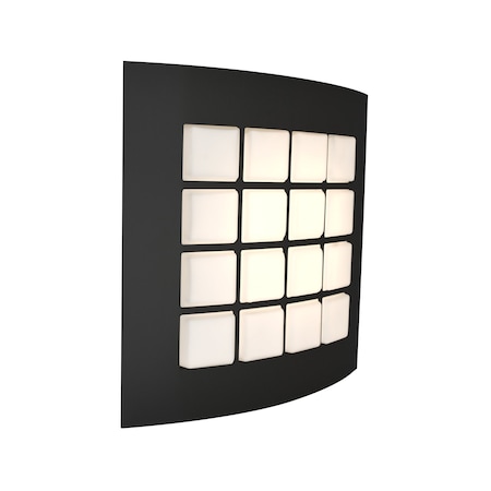 Besa Lighting Quad 13 Sconce, Opal/Black, 1x15W LED QUAD13-LED-BK