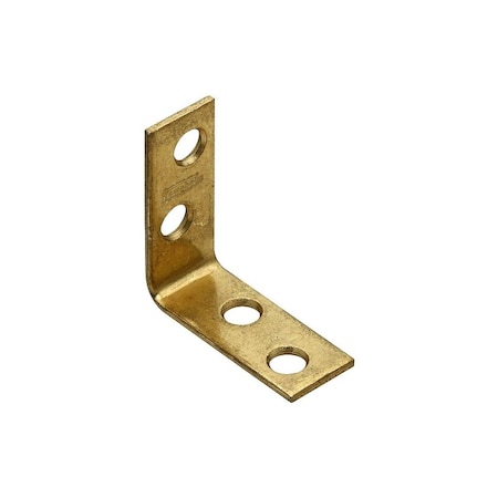 National Hardware V115 Series Corner Brace, 1-1/2 in L, 5/8 in W, 1-1/2 in H, Steel, Brass, 4PK N190-827